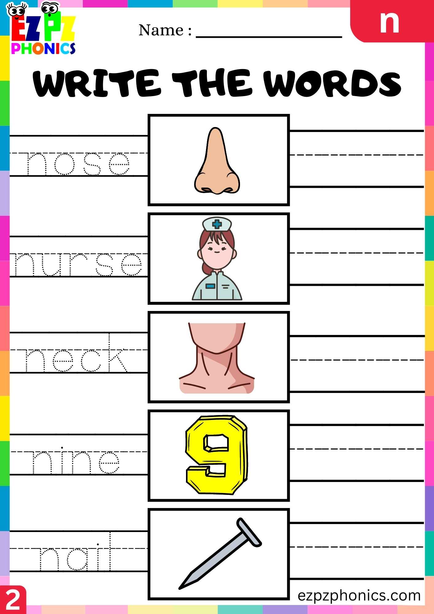 Group2 Letter N Write The Words Beginning Sounds Worksheet